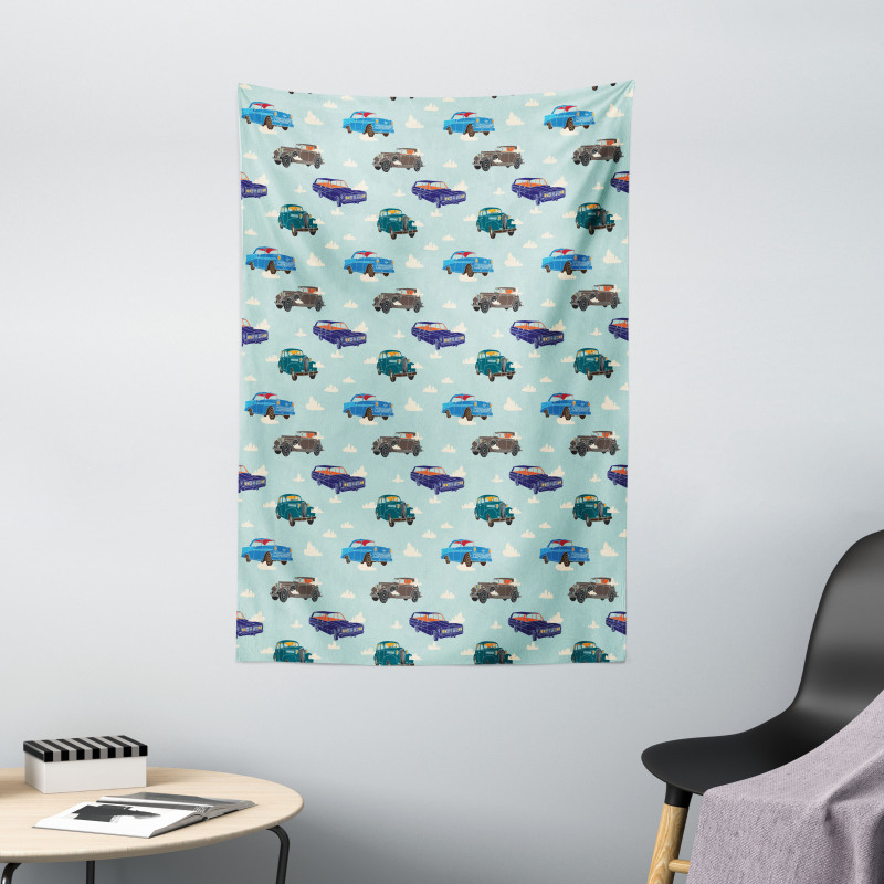 Abstarct Design Retro Ride Tapestry