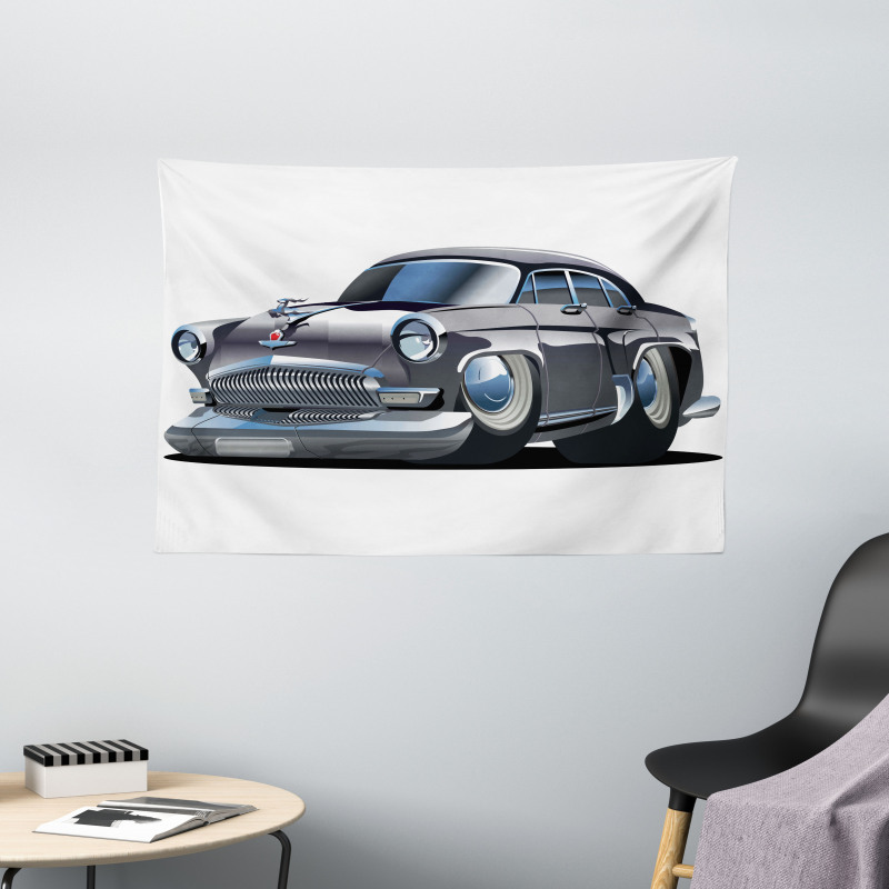 Retro Design Asymmetric Wide Tapestry