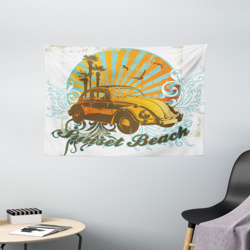 Summer Season Design Car Wide Tapestry