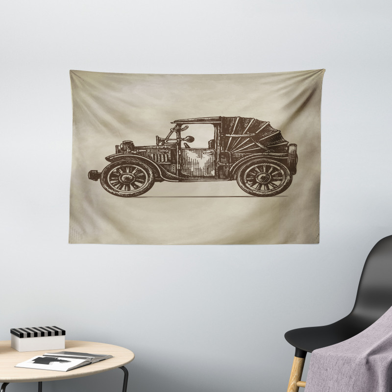 Vintage Car Convertible Wide Tapestry