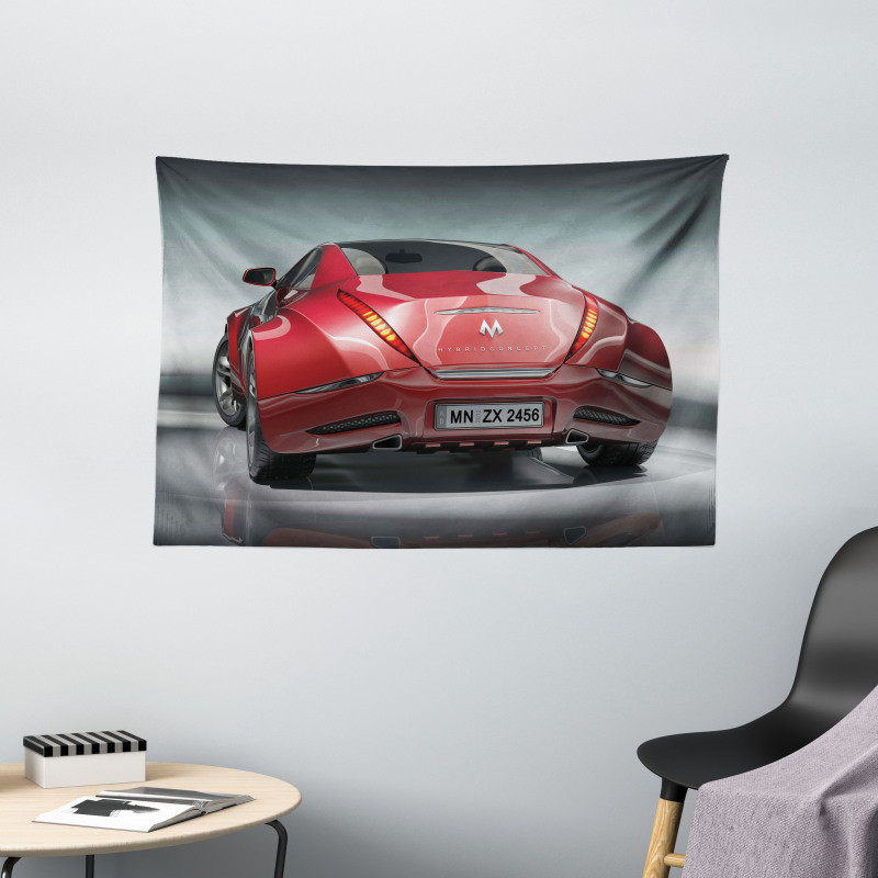 Sports Car Powerful Engine Wide Tapestry