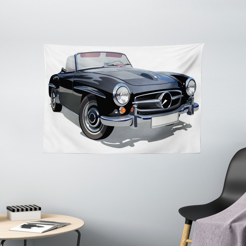 Classical Retro Vehicle Wide Tapestry