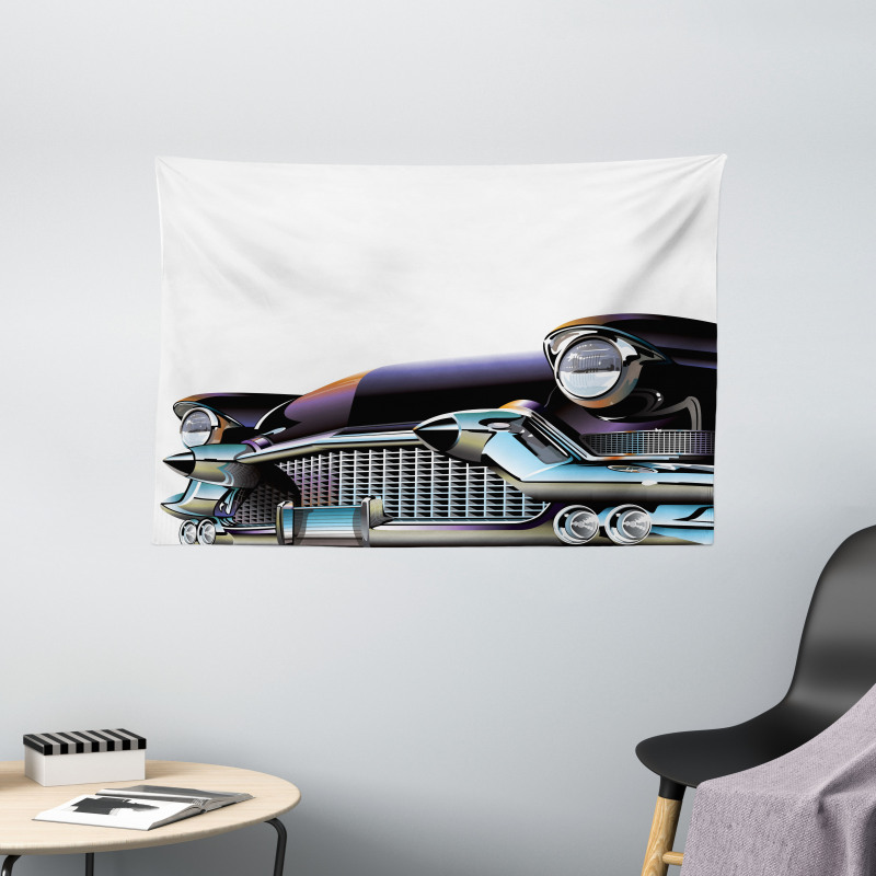 Old Fashioned Automobile Wide Tapestry