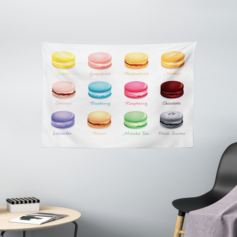 Colorful Macarons Wide Tapestry