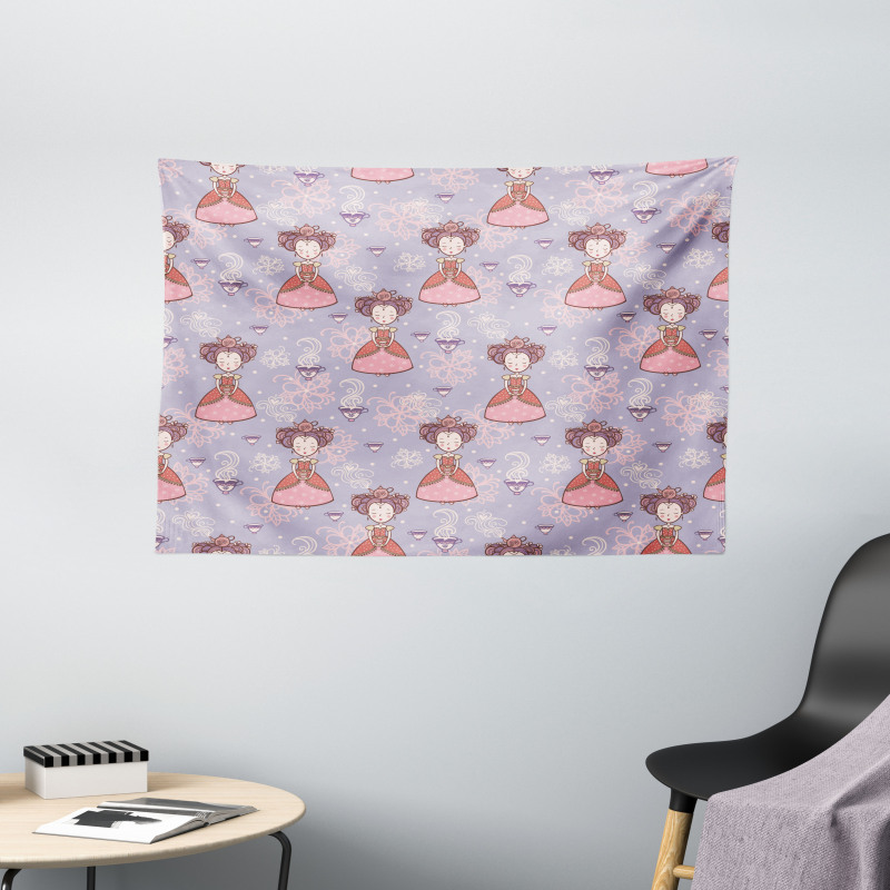 Princess Cups Wide Tapestry