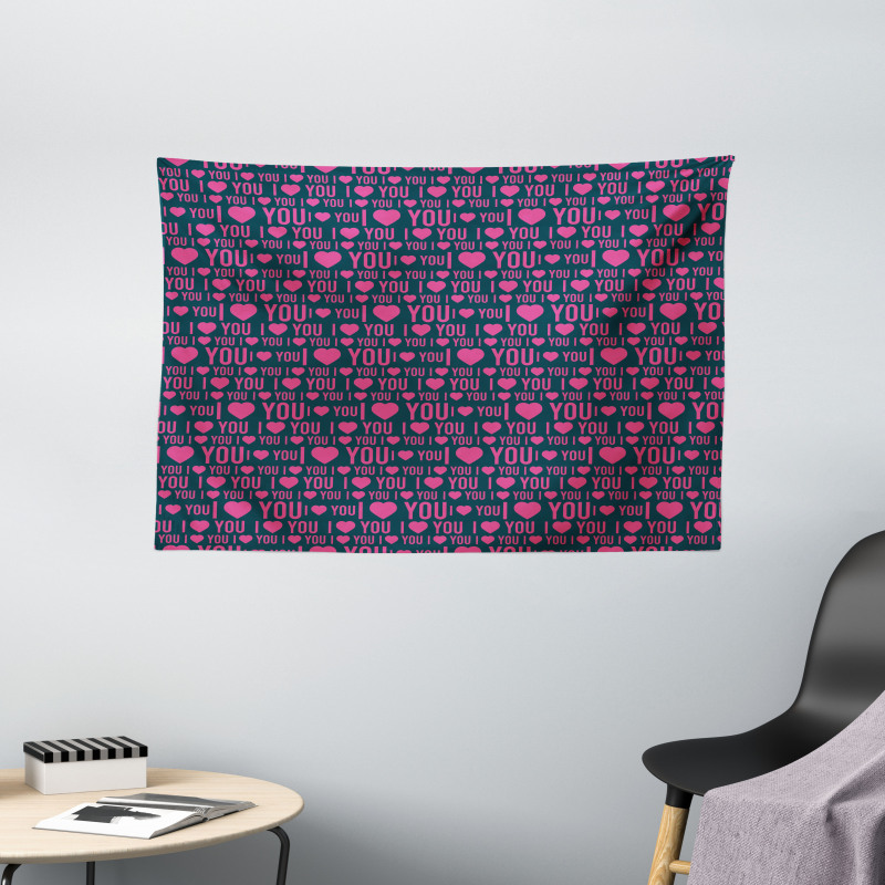 Romance Pattern Heart Wide Tapestry