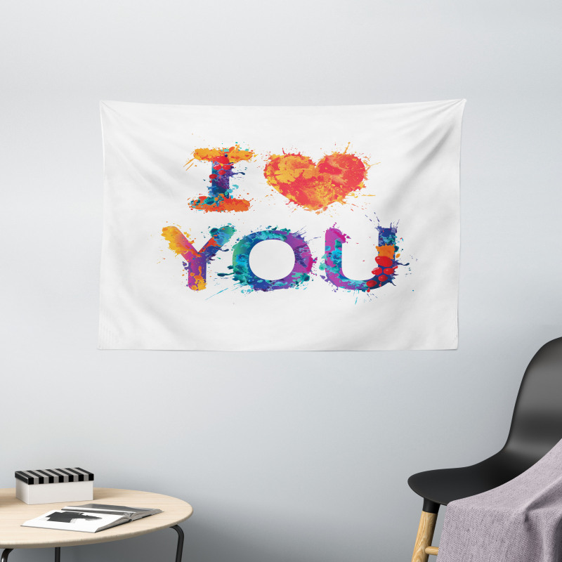 Watercolor Phrase Wide Tapestry