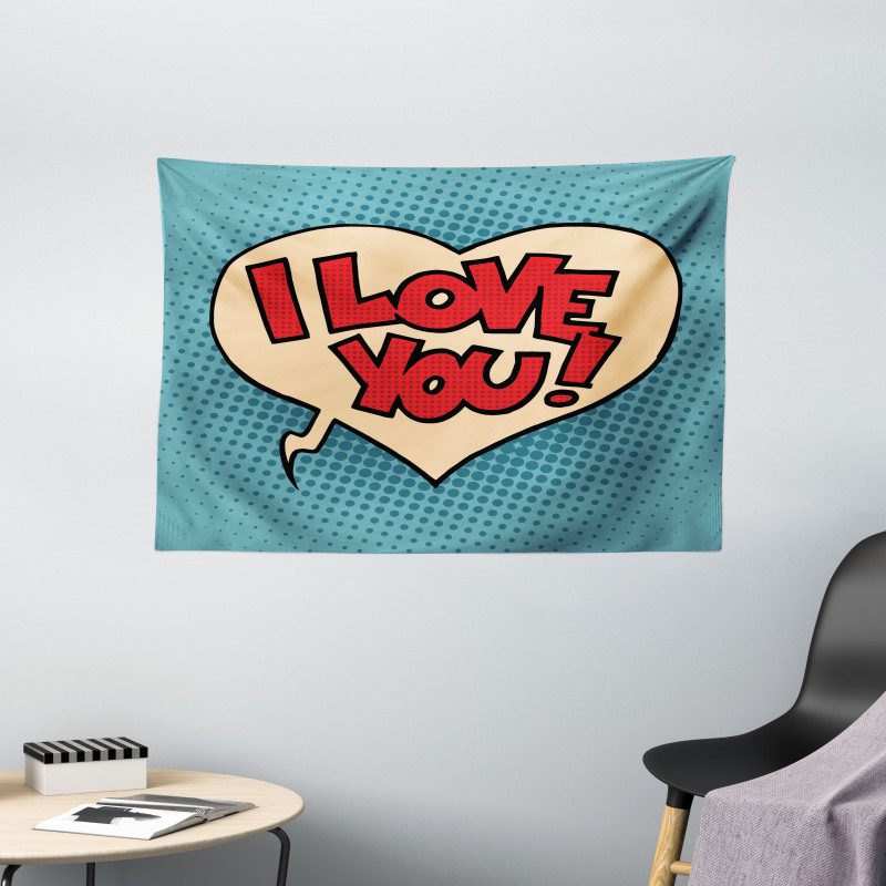 Pop Art Style Comic Wide Tapestry