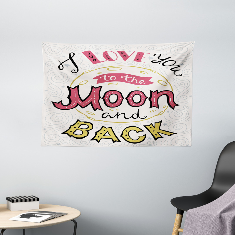 Hand Drawn Phrase Wide Tapestry