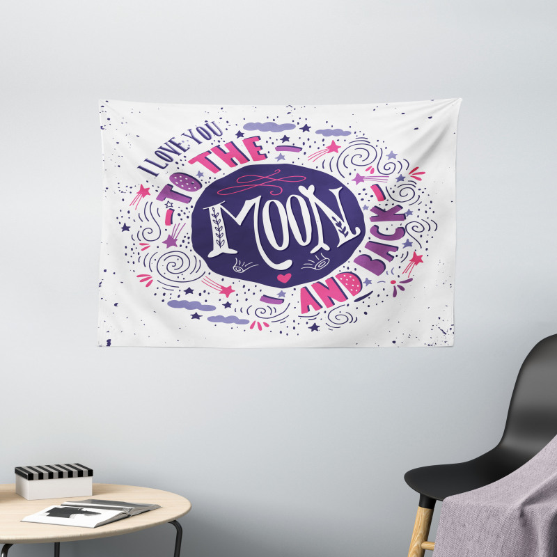 Colorful Love Wide Tapestry