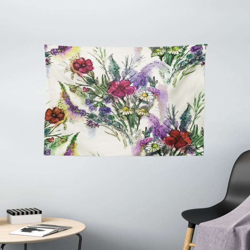 Floral Bouquet Wide Tapestry
