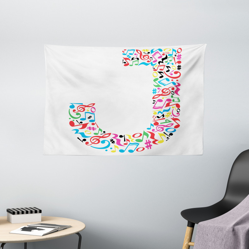 J Typography Wide Tapestry