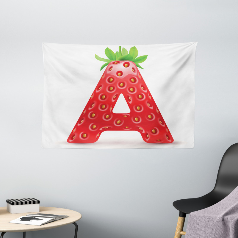 Fun Strawberry Theme Wide Tapestry