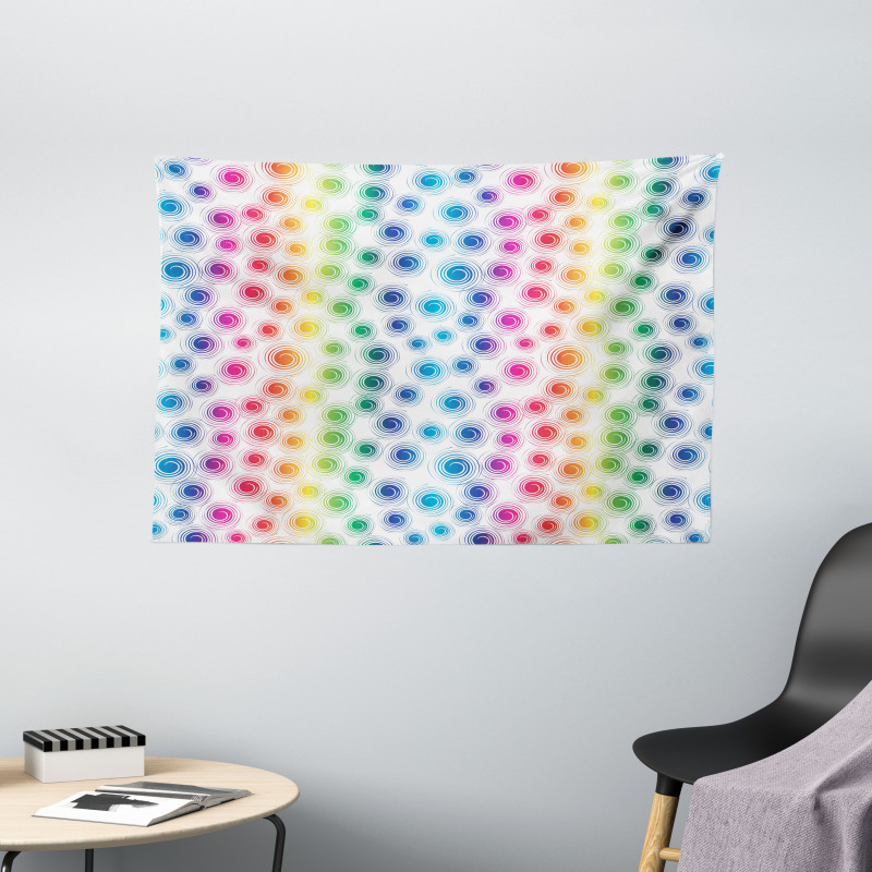 Funky Geometric Retro Wide Tapestry