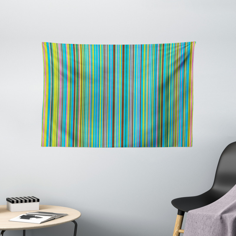 Retro Thin Stripes Wide Tapestry