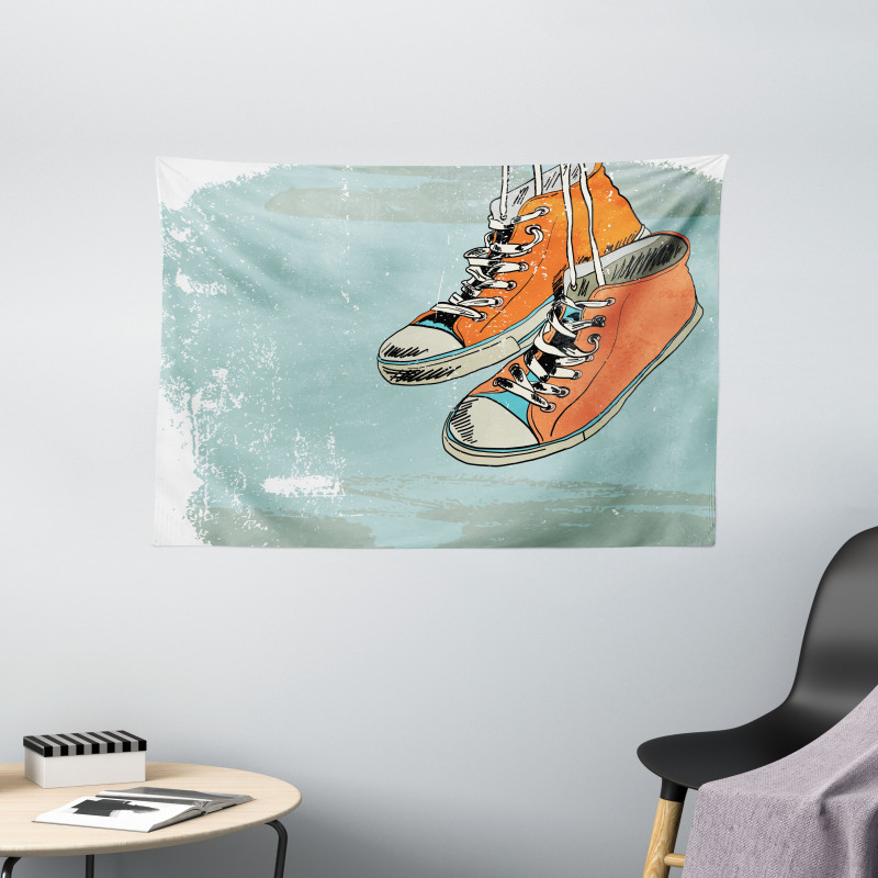 Vintage Punk Sport Shoes Wide Tapestry