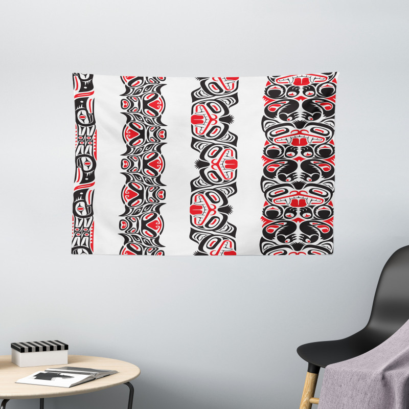 Haida Motifs Style Wide Tapestry