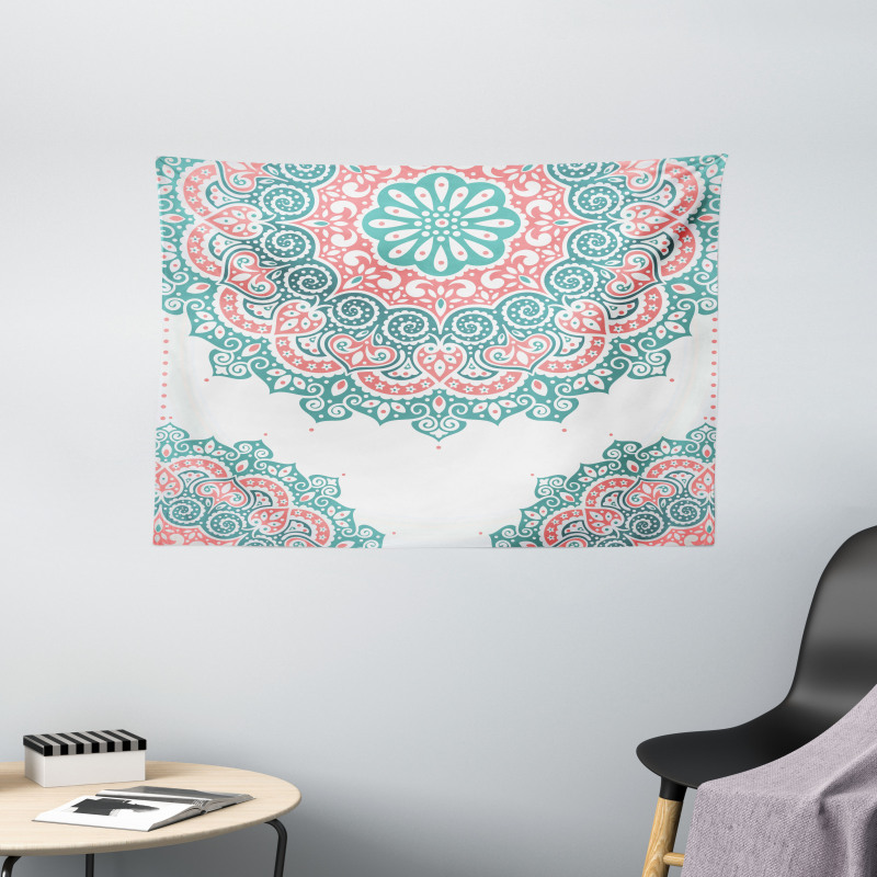 Soft Toned Mandala Asian Wide Tapestry