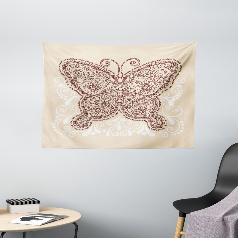 Ornament Abstract Butterfly Wide Tapestry