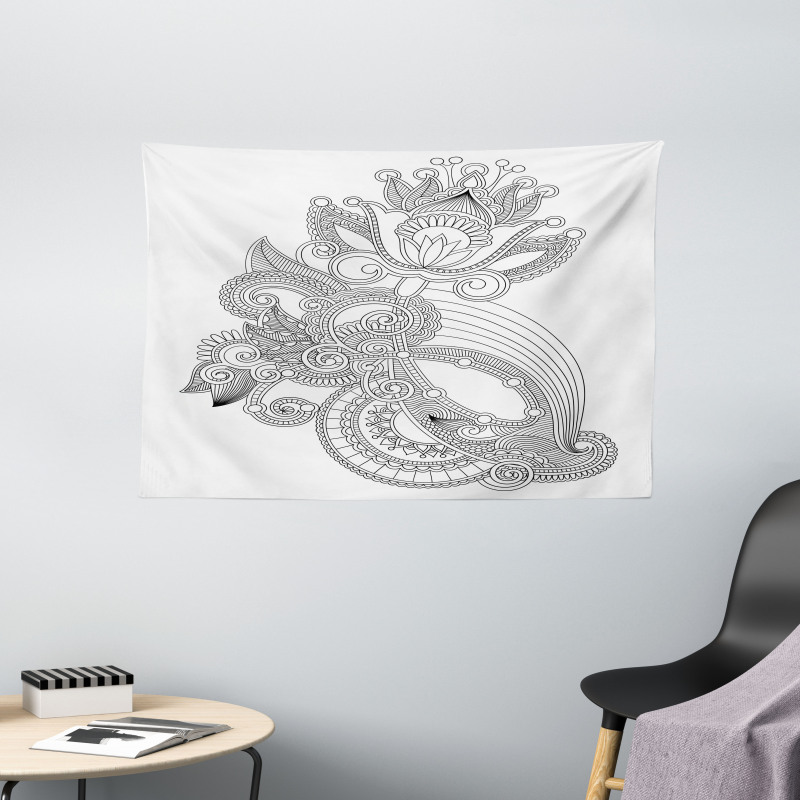 Blossoming Organic Nautre Wide Tapestry