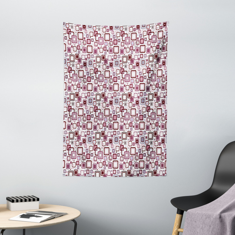 Abstract Square Shape Tapestry
