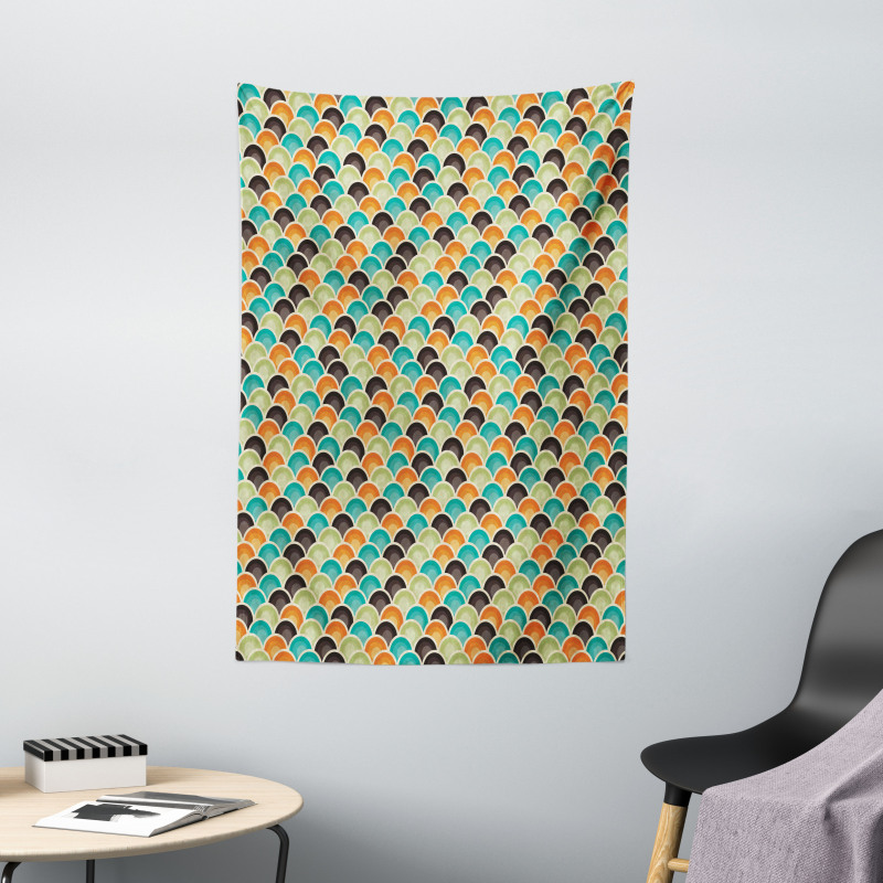 Colorful Half Circles Tapestry