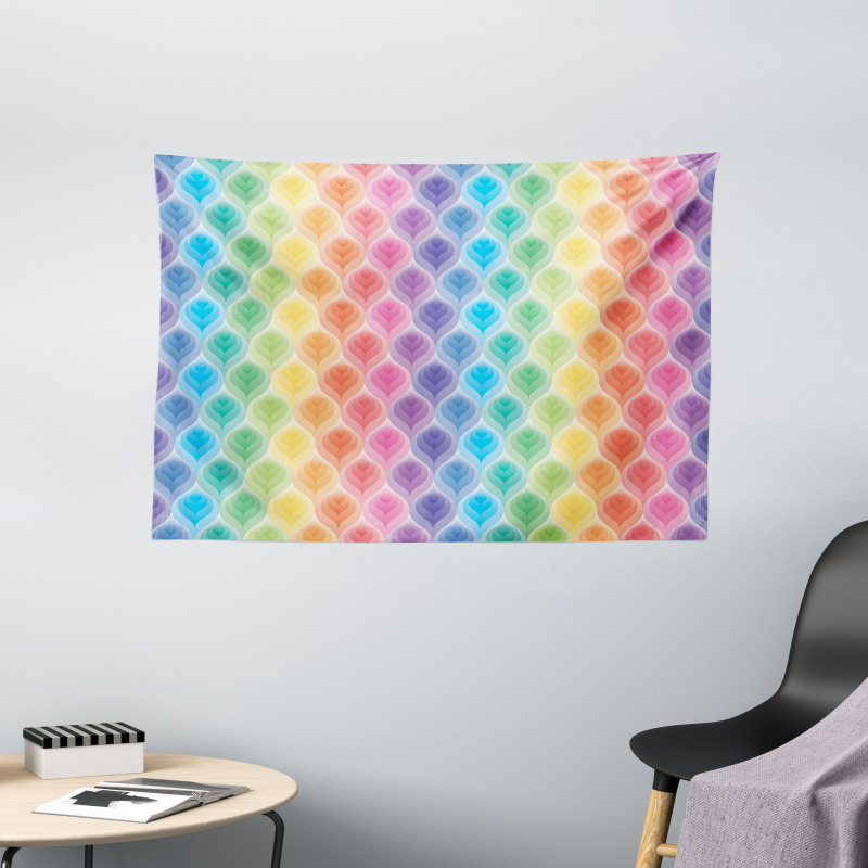 Flower Pattern Motif Wide Tapestry