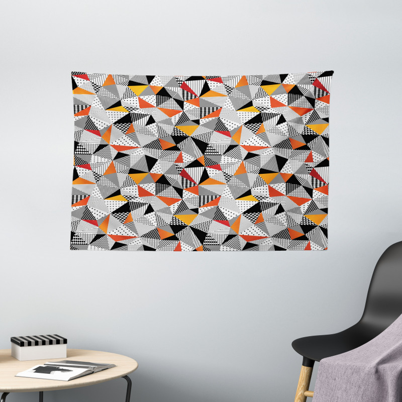 Polygonal Modern Art Wide Tapestry