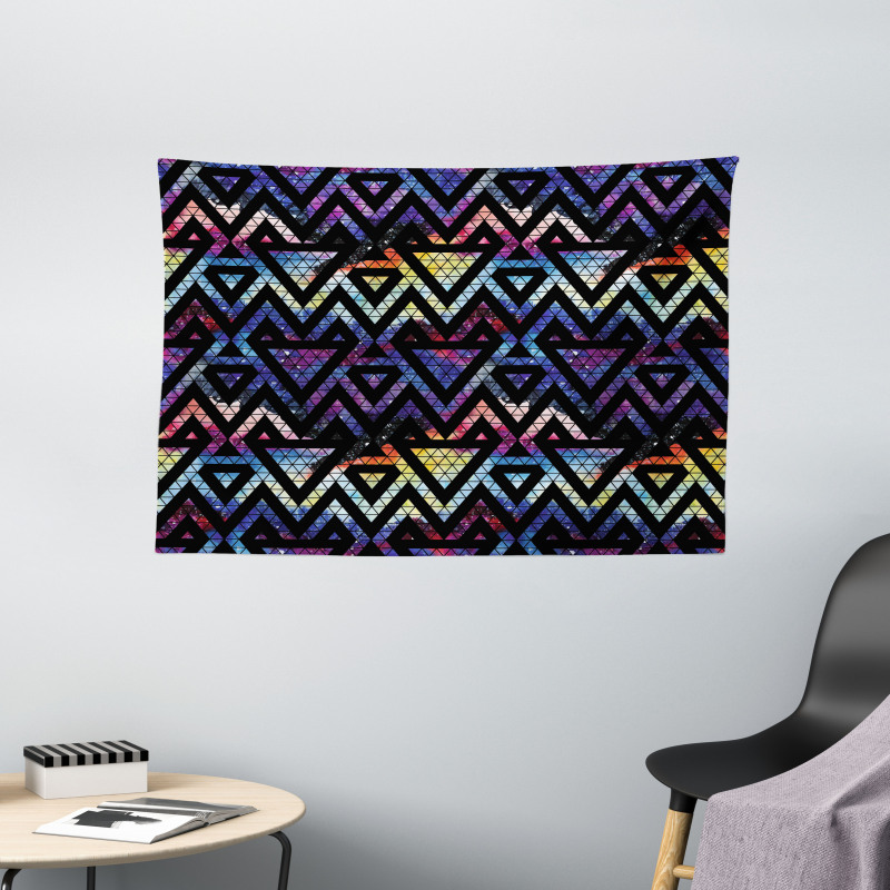 Galaxy Theme Lines Wide Tapestry