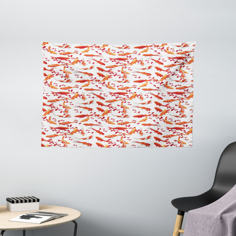 Ornamental Aquatic Animal Wide Tapestry