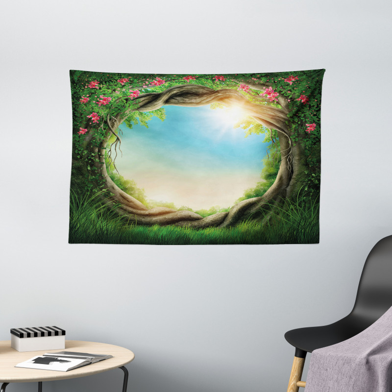 Enchanted Forest in Spring Wide Tapestry