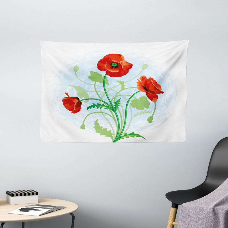 Meadow Flower Bouquet Wide Tapestry