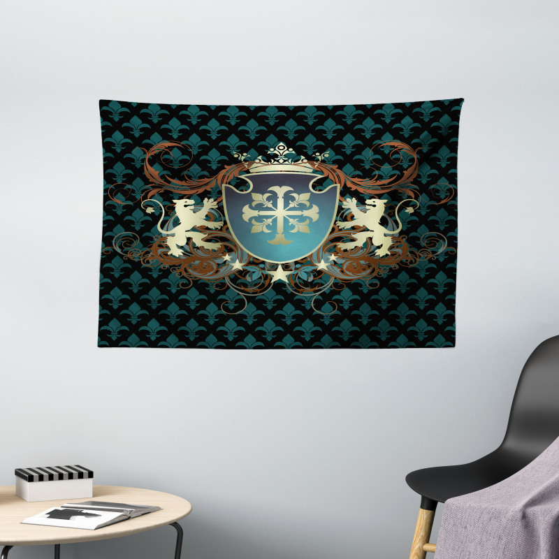 Middle Ages Coat of Arms Wide Tapestry