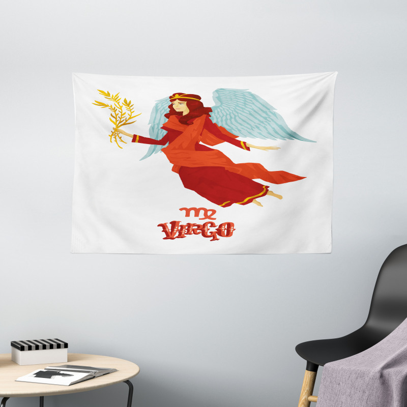 Woman with Wings Dress Wide Tapestry