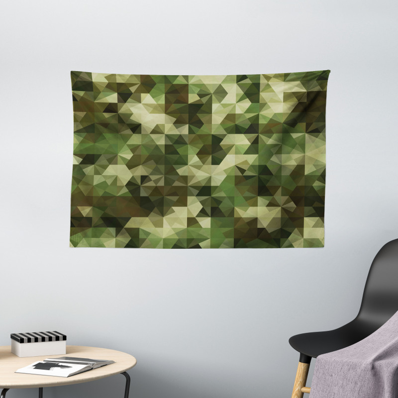 Abstract Camo Pattern Wide Tapestry