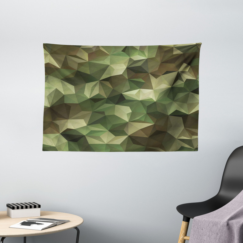 Geometric Fractal Camo Wide Tapestry