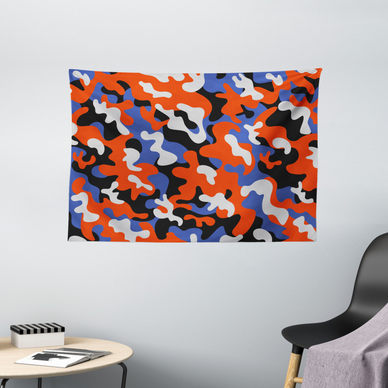 Abstract Paint Splashes Wide Tapestry