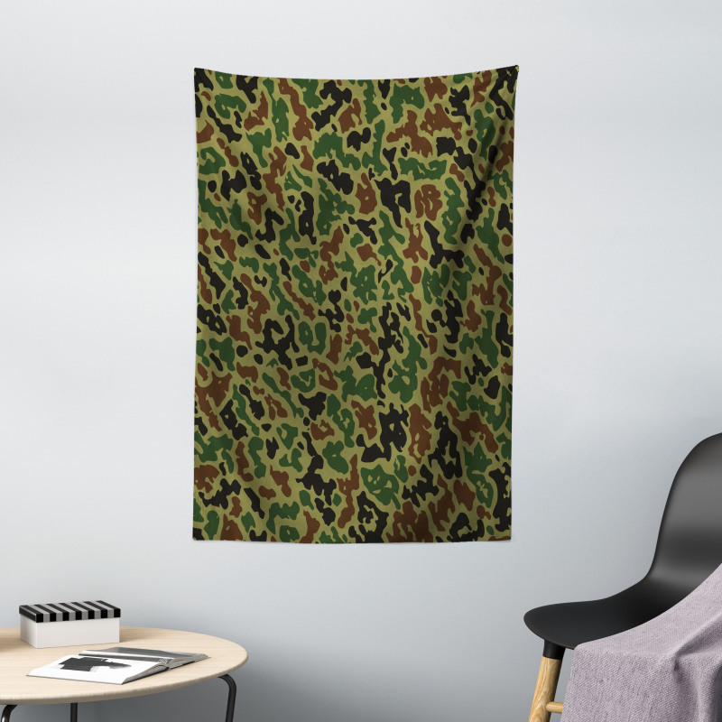 Green Forest Motif Tapestry