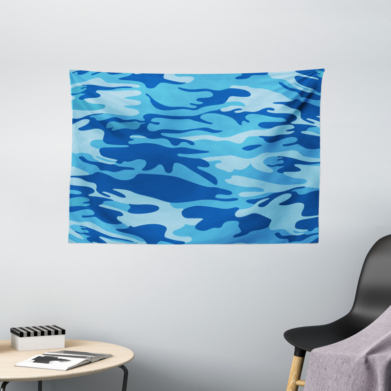 Aquatic Abstract Wide Tapestry