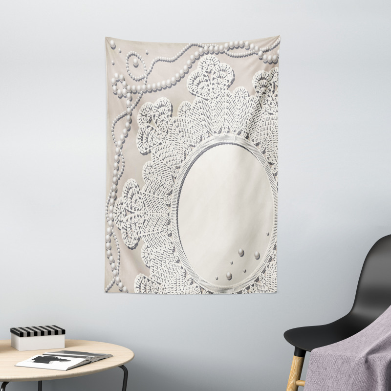 Medallion Lace Ornate Pearl Tapestry