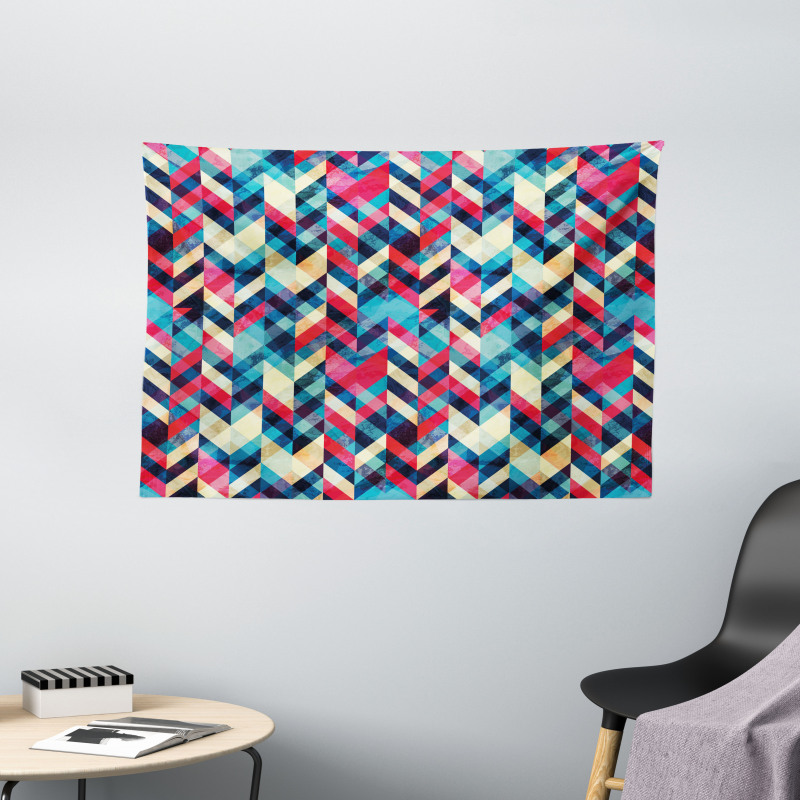 Hipster Zigzag Chevron Wide Tapestry