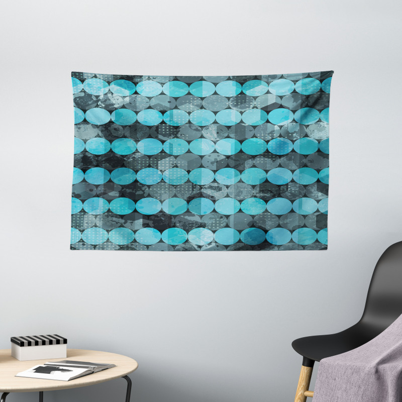Contemporary Art Dots Wide Tapestry