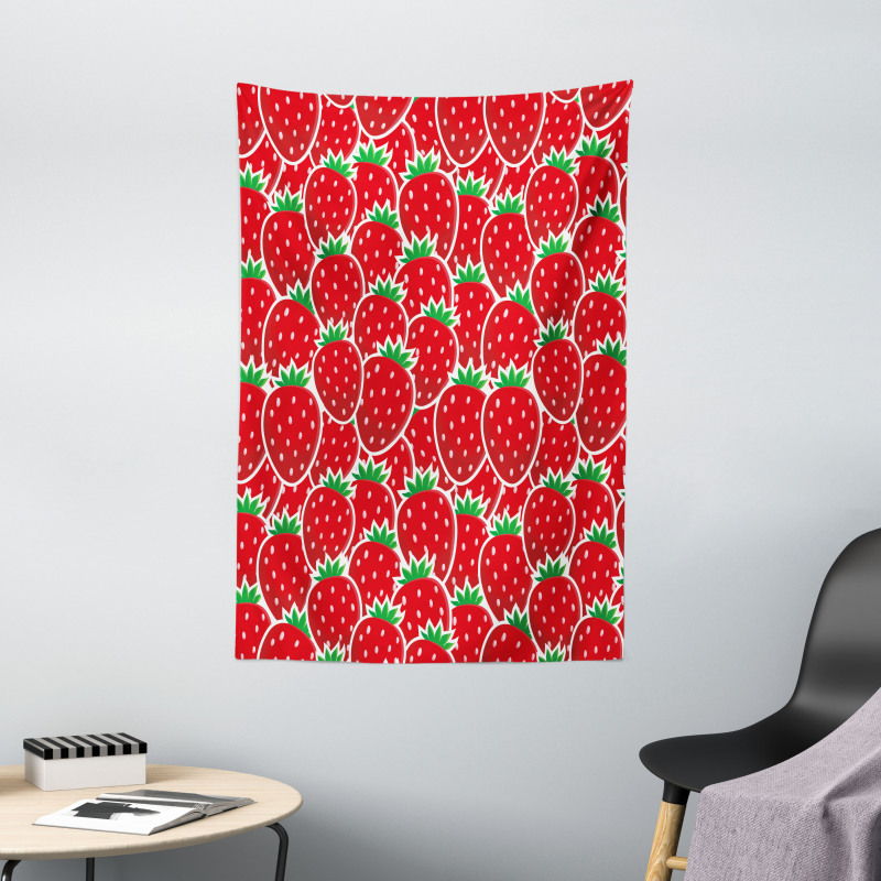 Yummy Strawberry Botany Tapestry