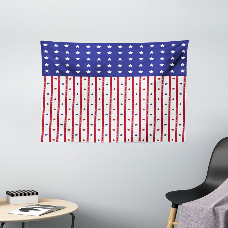 Stars and Stripes Flag Wide Tapestry