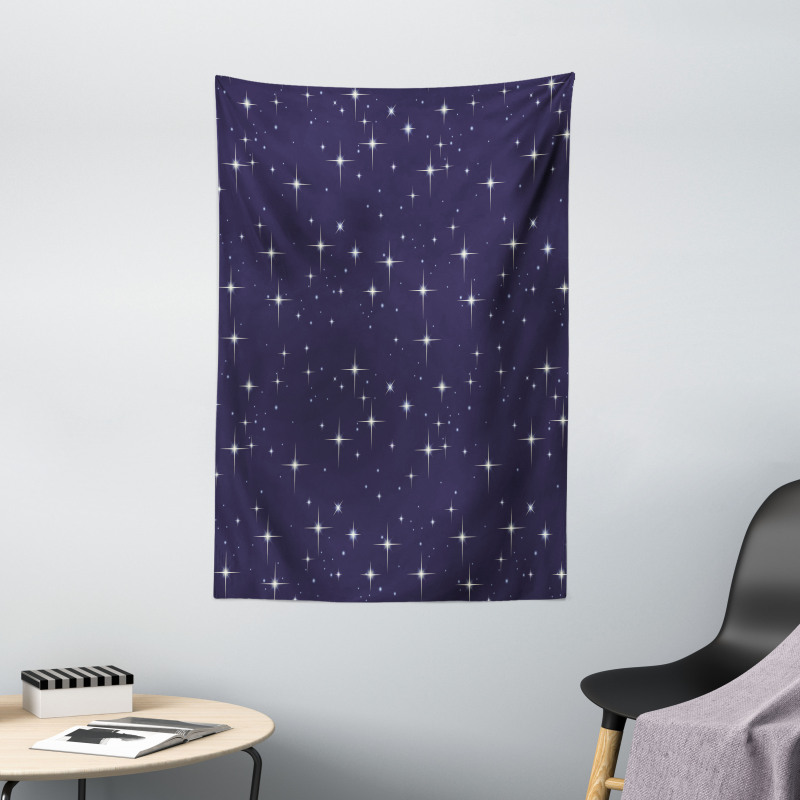 Night Skyline with Stars Tapestry
