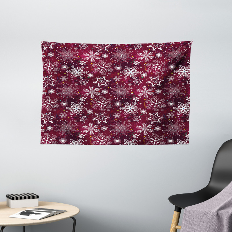 Flakes Colorful Wide Tapestry