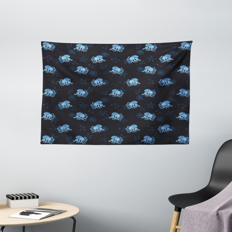 Ocean Inhabitants Wide Tapestry