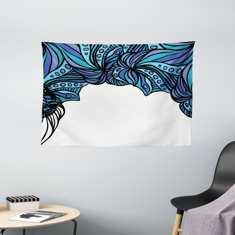 Abstract Marine Pattern Wide Tapestry