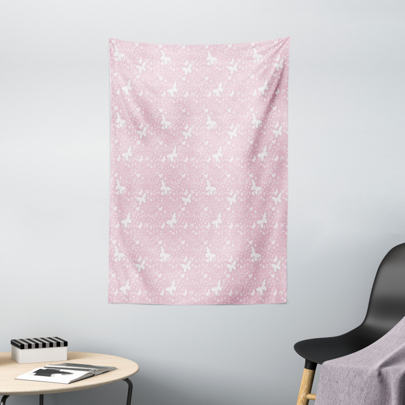 Soft Pink Floral Tapestry