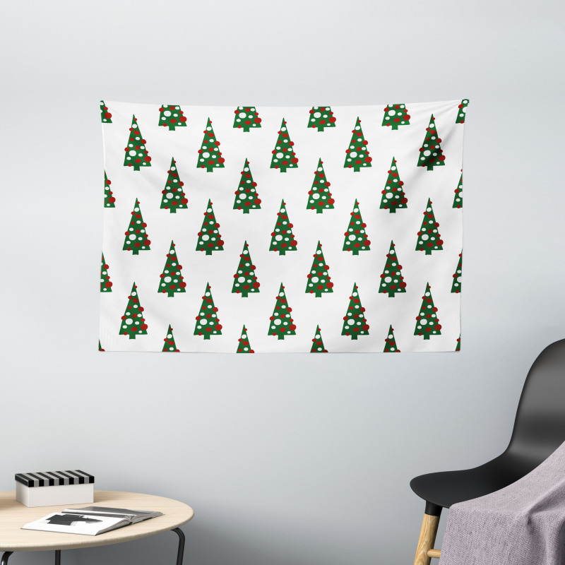 Xmas Tree Pattern Wide Tapestry